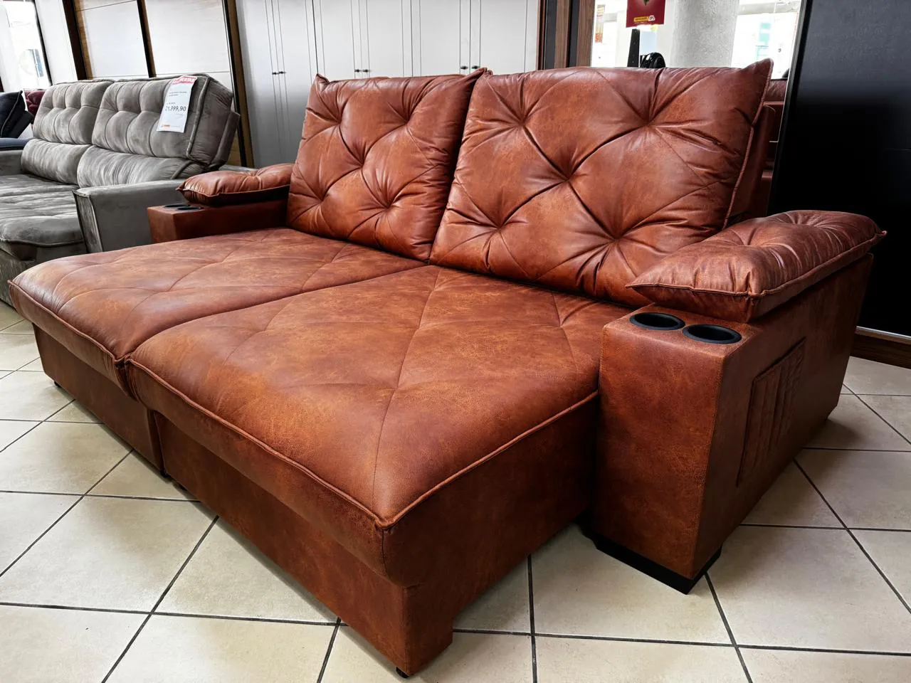 Estofado Maria Retrátil e Reclinável 2,50 de Largura