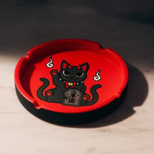 Cinzeiro de Cerâmica Fria Gatinho Oriental Artesanal