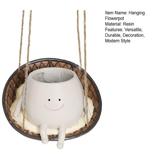 Vaso de flores pendurado com rostinho para decoração - Imagem 3